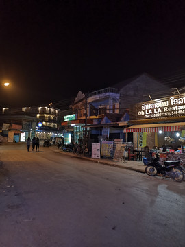老挝万荣夜景