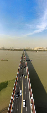 南京长江大桥全景图航拍