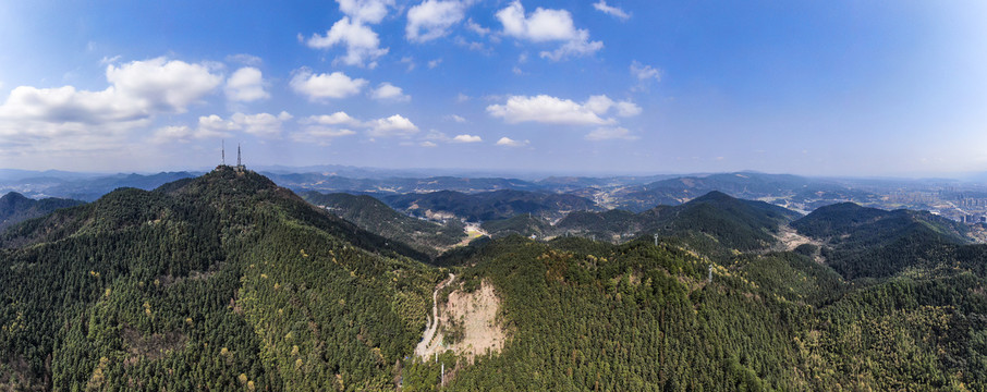 祖国大好河山蓝天白云全景图