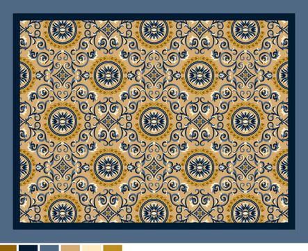 传统欧式风格地毯图案设计