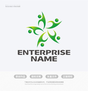 Y字母卡通人形LOGO标志