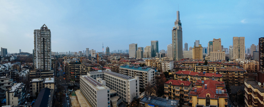 南京地标航拍紫峰大厦