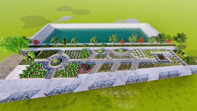 农家院庭院菜园设计效果图