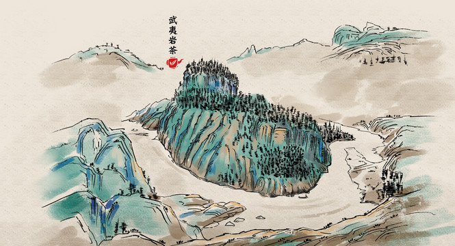 武夷山水墨画