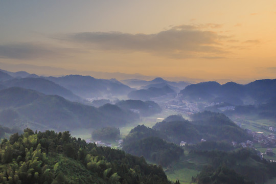 湘中丘陵田园风光