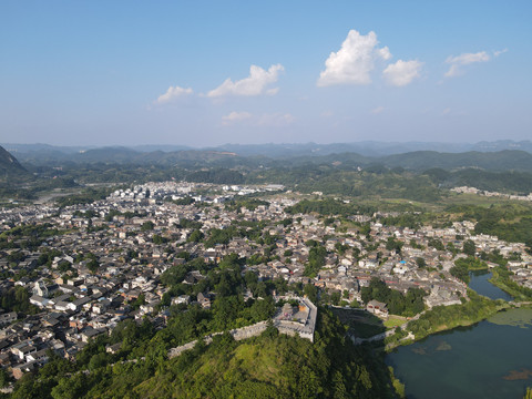 贵阳青岩古镇5A景区航拍