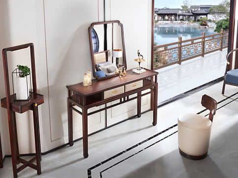 中式实木家具梳妆台妆椅