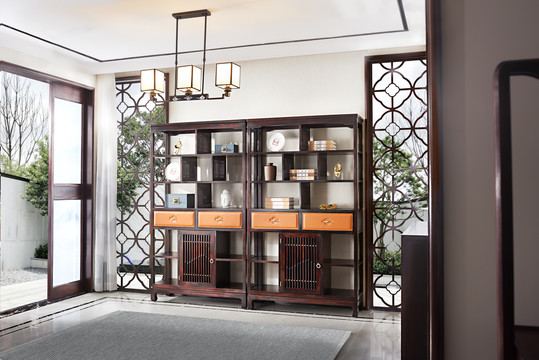 中式实木家具书柜