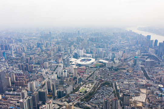 航拍湖南长沙城市景观