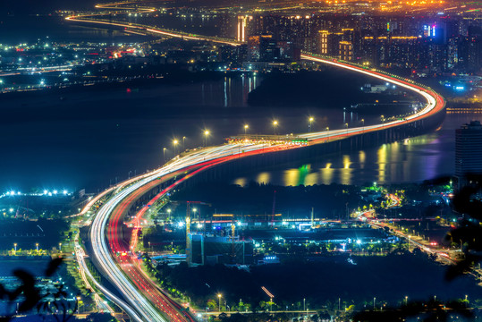 广东深圳广深沿江高速夜景