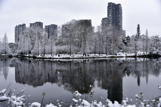 贵阳观山湖雪景