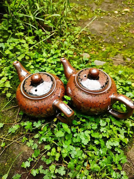 陶瓷茶具茶壶特写