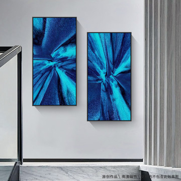 蓝色风暴抽象艺术高端装饰画