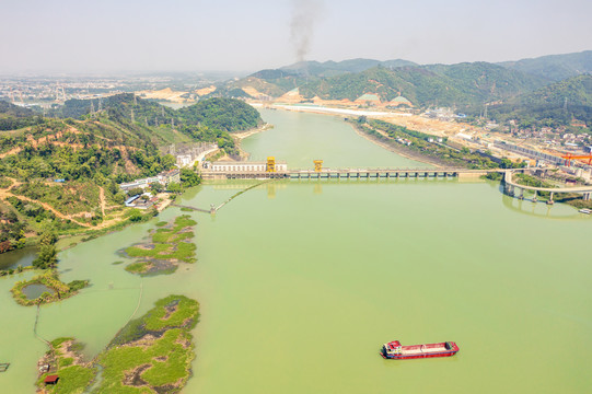 航拍南宁西津水库国家湿地公园