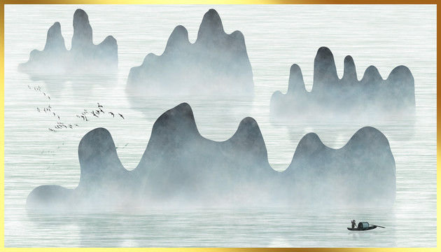 抽象山水画