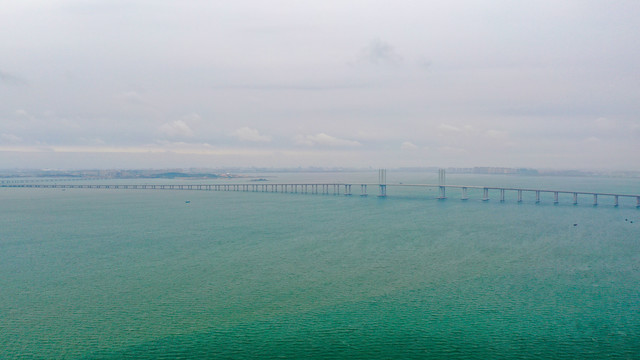 胶州湾跨海大桥日落晚霞