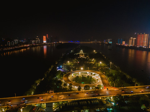 长沙橘子洲夜景