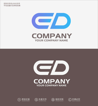 ED字母logo科技logo