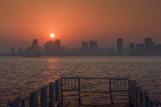 厦门海湾落日