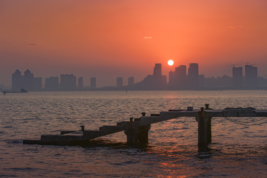 厦门海湾落日