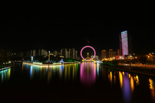 天津海河夜景