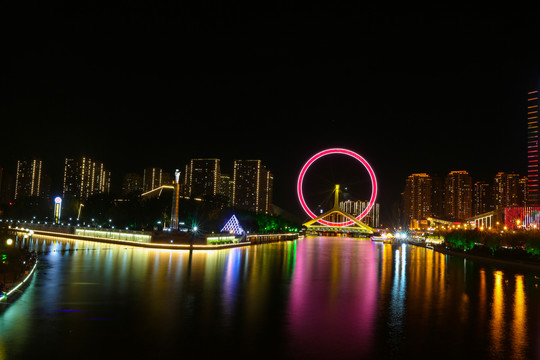 天津海河夜景