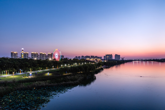 宿州三角洲公园新汴河夜景