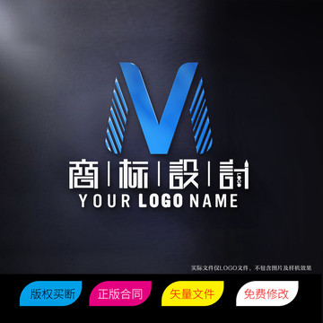 MV字母标志LOGO