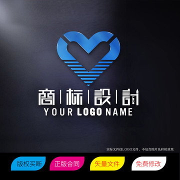 MV字母商标LOGO