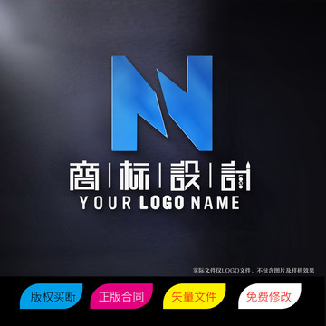 MN或NM字母LOGO标志