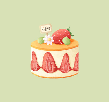 草莓青提水果蛋糕