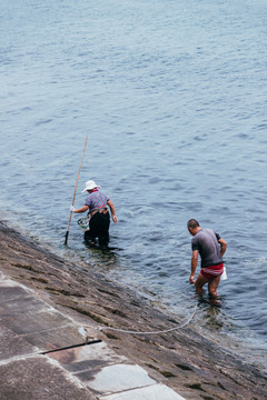 海边渔民摄影