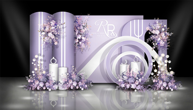 莫兰迪紫色婚礼设计