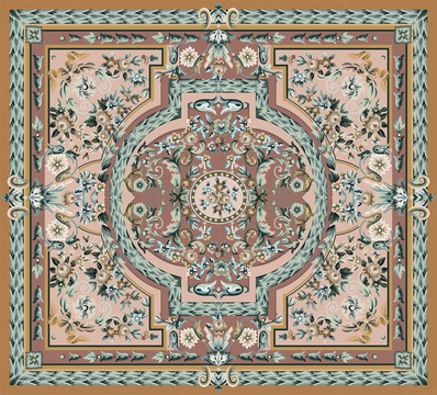 高端奢华大气古典欧式地毯图案