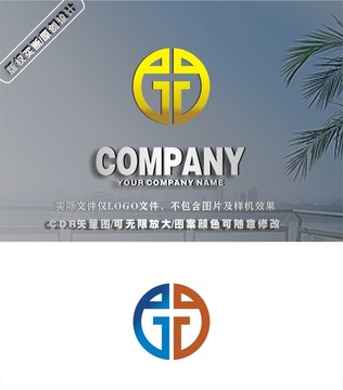 GG字母标志LOGO设计