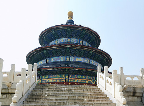 北京地标建筑天坛祈年殿台阶