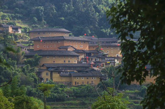 闽南土楼群建筑景观