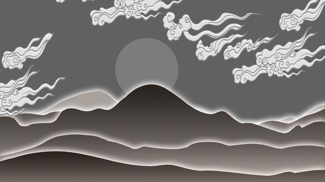云纹中式花格格栅造型背景