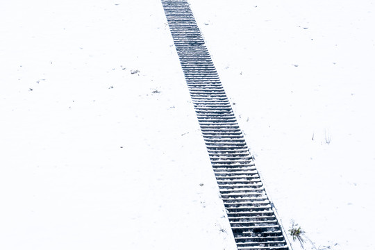 雪景与梯子