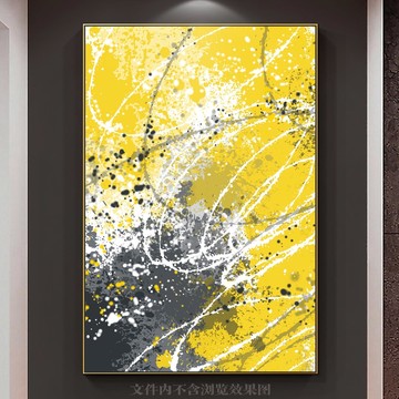 黄色抽象油画