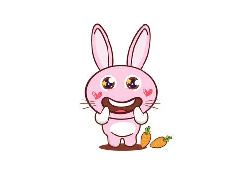 可爱手绘兔子卡通