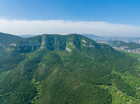 航拍济南佛慧山