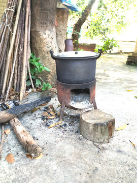 农村柴火炉灶