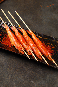 烤虾串