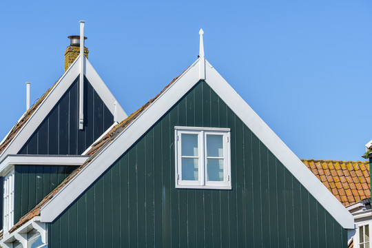 荷兰房屋屋顶特写