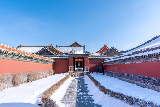 冬天雪后中国沈阳故宫