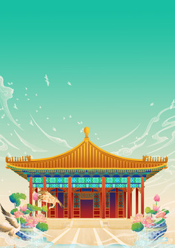 北京故宫中和殿建筑背景竖版