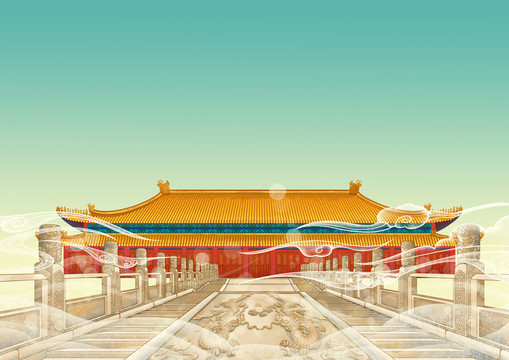 北京故宫保和殿建筑背景