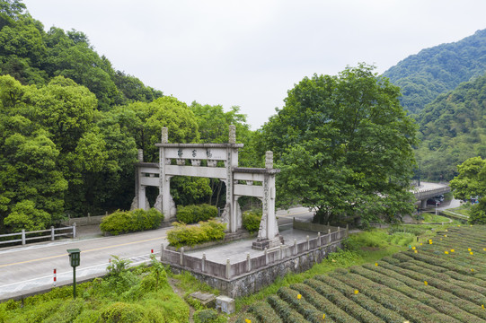 杭州梅家坞梅灵路隧道航拍