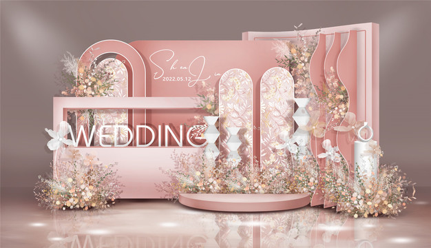 法式小香风粉色婚礼设计